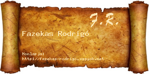 Fazekas Rodrigó névjegykártya